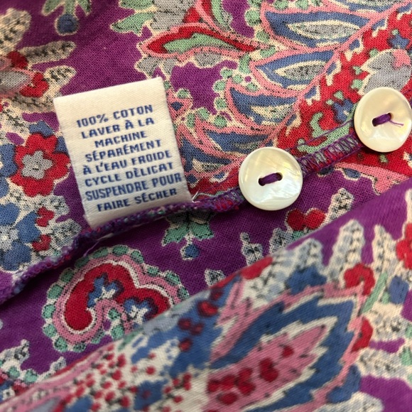 April Cornell purple paisley print sleeveless dress size medium - Picture 6 of 7